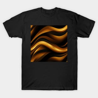 Golden Harmony: Abstract Stripes in Luxe Gold T-Shirt